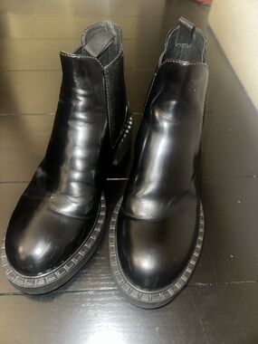 brushed leather chelsea boots PRADA